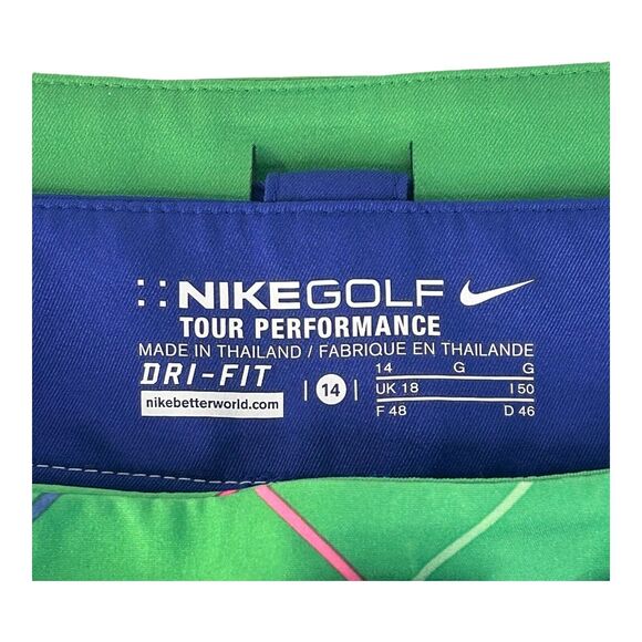 Nike Golf Skirt Short Combo Womens Size 14 Dri-Fit Tour Performance Green/Violet - Picture 2 of 16